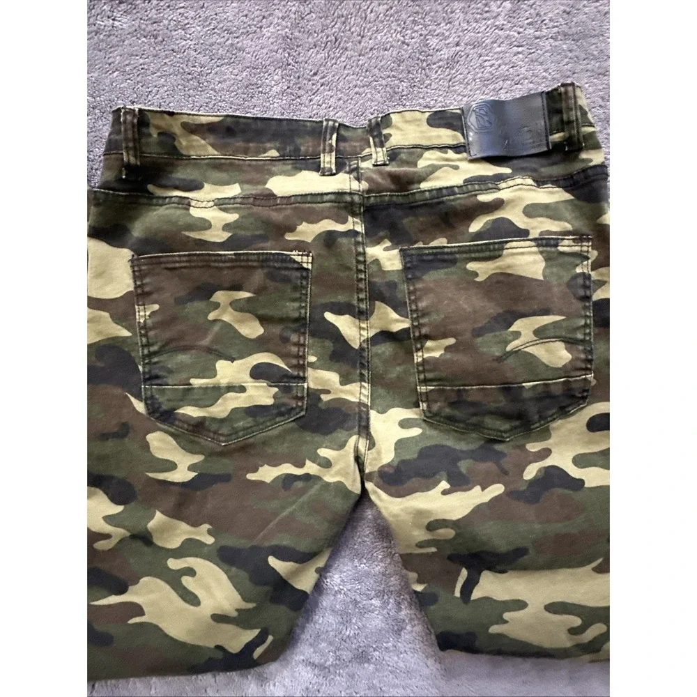 Switch Remarkable Camo Moto Jeans 38x34 Ribbed‎ Panel Stretch